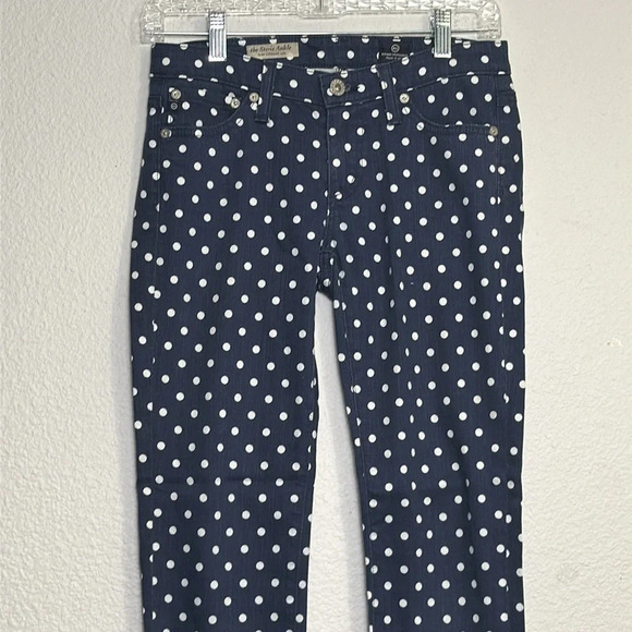 AG Adriano Goldschmied the Stevie Polka Dot Ankle Stretch Pants Size 25R - Picture 5 of 12